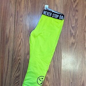 Zumba Neon Lime Crop Leggings